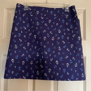 Coral Bay Anchor Print Mini Skirt - Navy and White